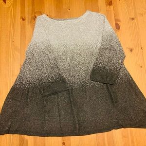 Gray and Silver Ombré Sweater Large